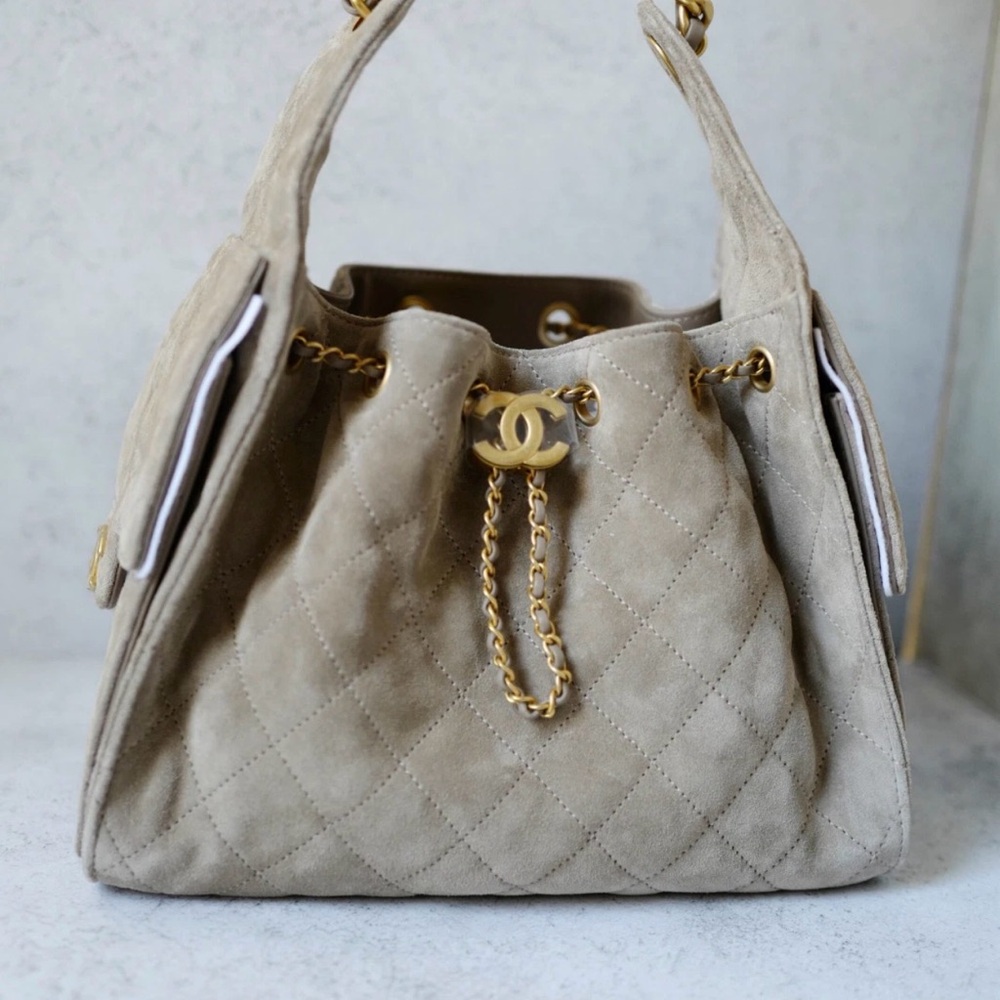 Chanel 25 Taupe Quilted Small